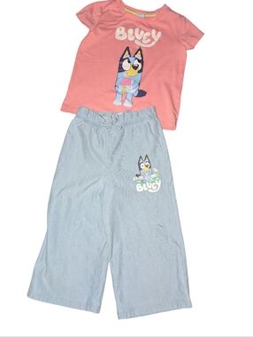 Bluey Kids Matching Set - Pink Tee & Light Blue Pants